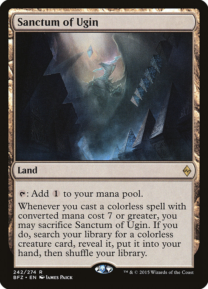 This Is An Image Of The Magic The Gathering Card Sanctum of Ugin From The Set Battle for Zendikar - Designed By Artist James Paick