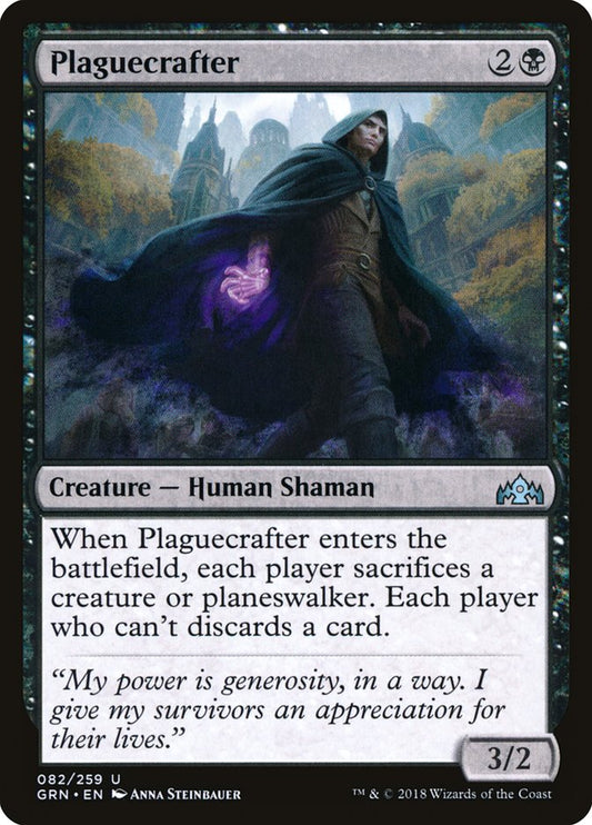This Is An Image Of The Magic The Gathering Card Plaguecrafter From The Set Ravnica Remastered - Designed By Artist Anna Steinbauer