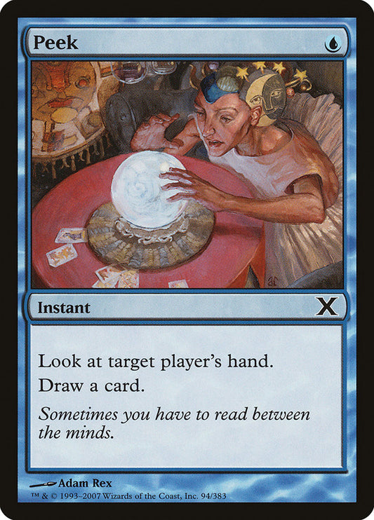 This Is An Image Of The Magic The Gathering Card Peek From The Set Tenth Edition - Designed By Artist Adam Rex