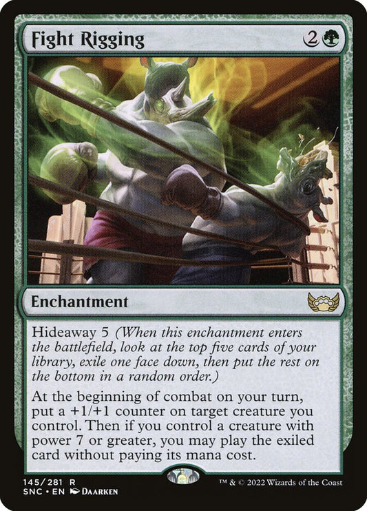 This Is An Image Of The Magic The Gathering Card Fight Rigging From The Set Streets of New Capenna - Designed By Artist Daarken