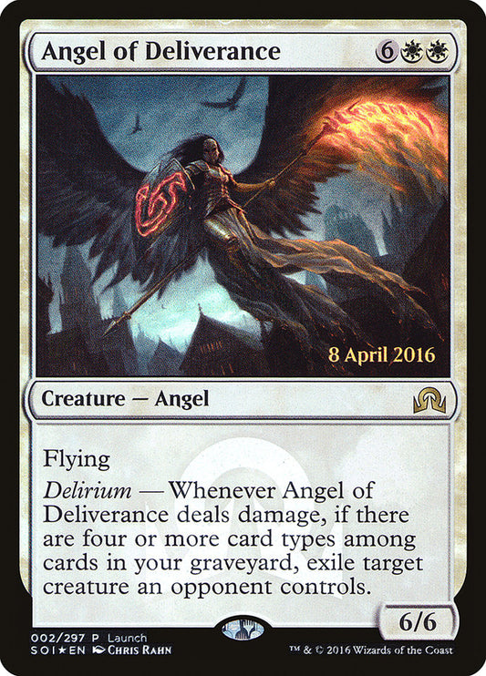 This Is An Image Of The Magic The Gathering Card Angel of Deliverance From The Set Shadows over Innistrad - Designed By Artist Joseph Meehan