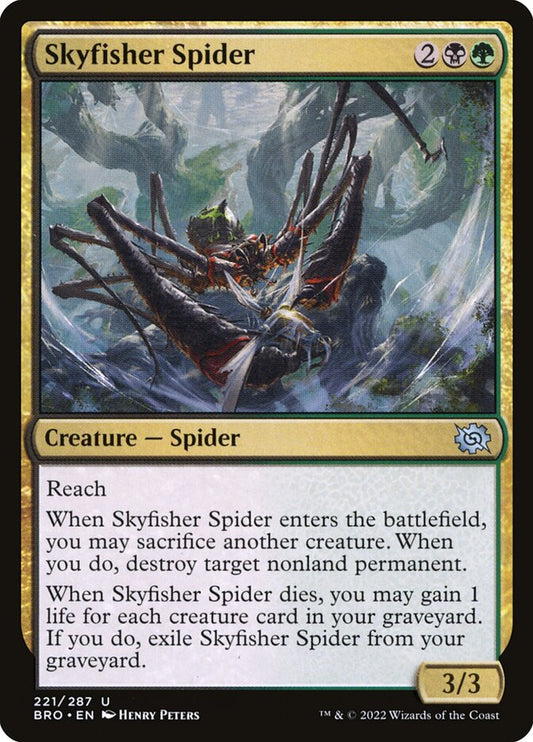 This Is An Image Of The Magic The Gathering Card Skyfisher Spider From The Set The Brothers' War - Designed By Artist Henry Peters