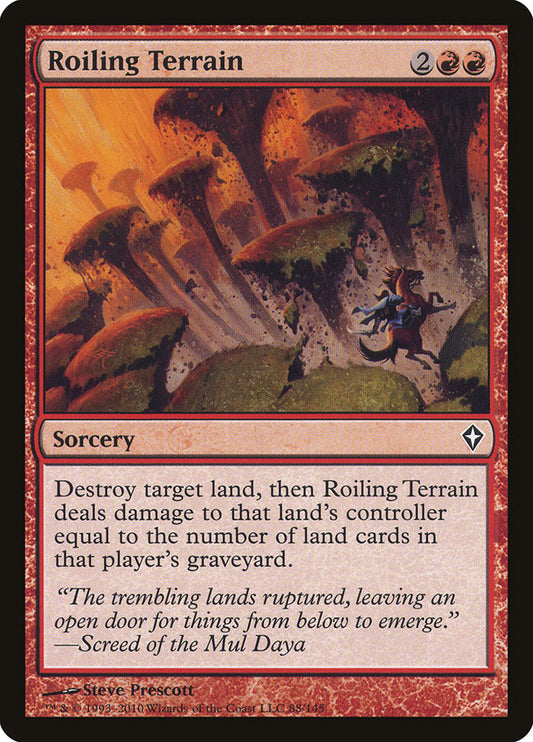 This Is An Image Of The Magic The Gathering Card Roiling Terrain From The Set Worldwake - Designed By Artist Steve Prescott
