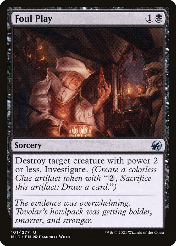 This Is An Image Of The Magic The Gathering Card Foul Play From The Set Innistrad: Midnight Hunt - Designed By Artist Campbell White