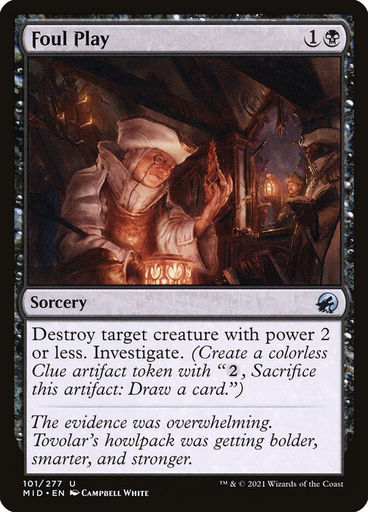 This Is An Image Of The Magic The Gathering Card Foul Play From The Set Innistrad: Midnight Hunt - Designed By Artist Campbell White