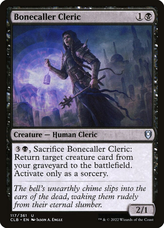 This Is An Image Of The Magic The Gathering Card Bonecaller Cleric From The Set Commander Legends: Battle for Baldur's Gate - Designed By Artist Jason A. Engle