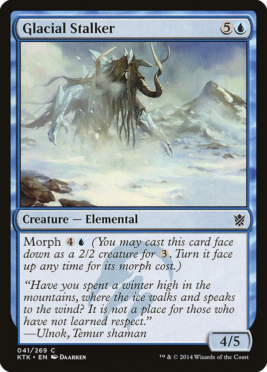 This Is An Image Of The Magic The Gathering Card Glacial Stalker From The Set Khans of Tarkir - Designed By Artist Daarken