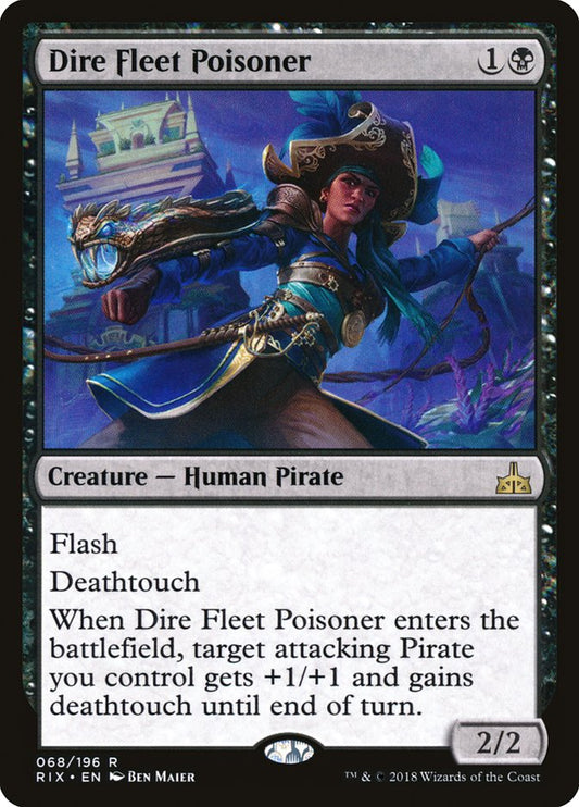 This Is An Image Of The Magic The Gathering Card Dire Fleet Poisoner From The Set Rivals of Ixalan - Designed By Artist Ben Maier