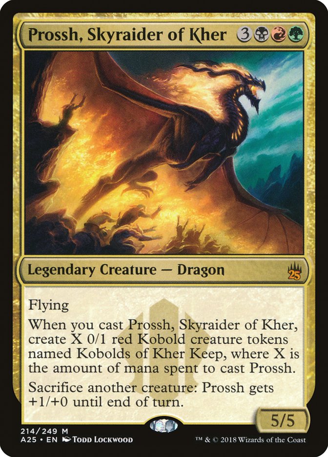 This Is An Image Of The Magic The Gathering Card Prossh, Skyraider of Kher From The Set Masters 25 - Designed By Artist Todd Lockwood