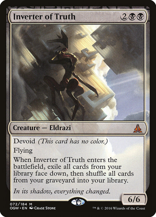This Is An Image Of The Magic The Gathering Card Inverter of Truth From The Set Oath of the Gatewatch - Designed By Artist Chase Stone