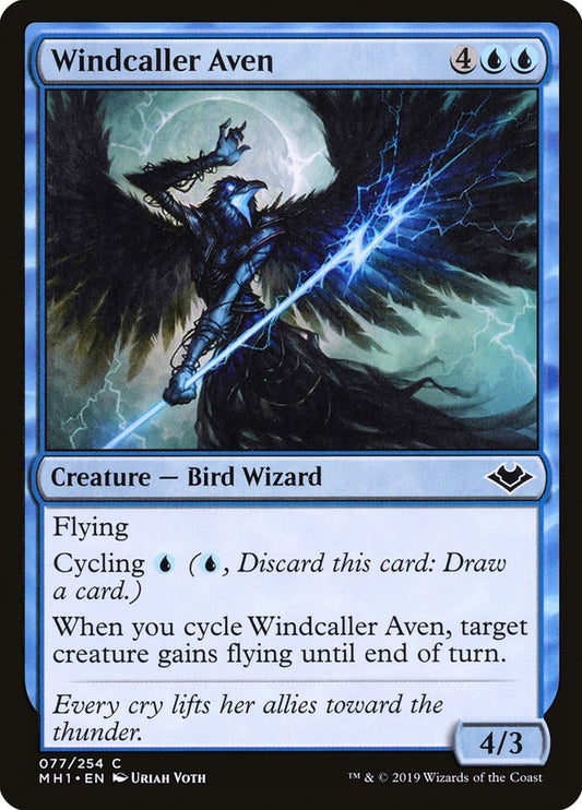 This Is An Image Of The Magic The Gathering Card Windcaller Aven From The Set Commander Masters - Designed By Artist Uriah Voth