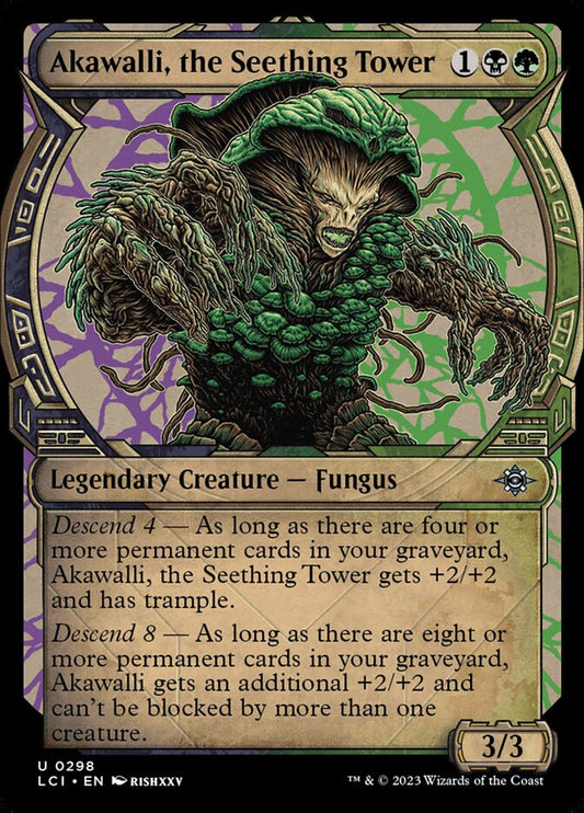 This Is An Image Of The Magic The Gathering Card Akawalli, the Seething Tower From The Set The Lost Caverns of Ixalan - Designed By Artist Simon Dominic