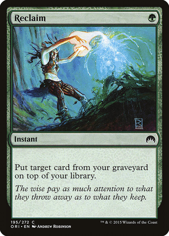 This Is An Image Of The Magic The Gathering Card Reclaim From The Set Magic Origins - Designed By Artist Andrew Robinson