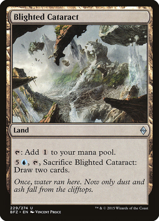 This Is An Image Of The Magic The Gathering Card Blighted Cataract From The Set Commander 2021 - Designed By Artist Vincent Proce