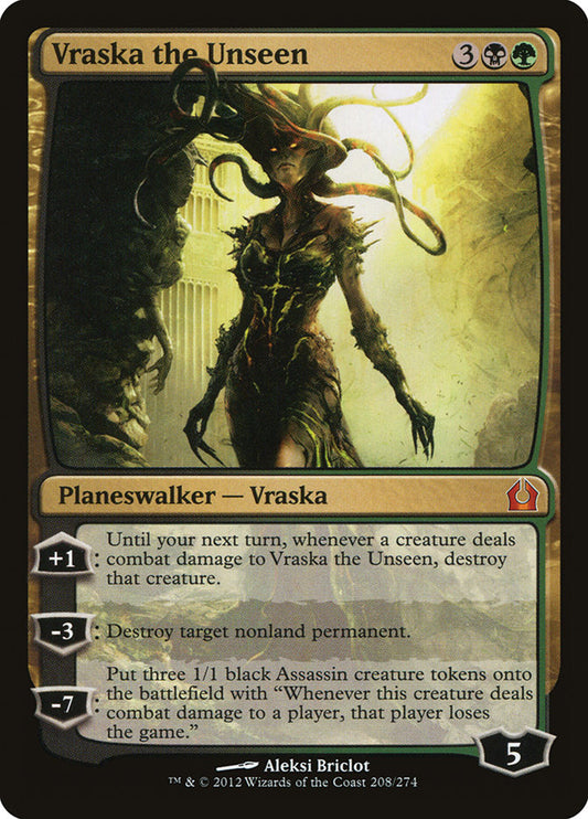 This Is An Image Of The Magic The Gathering Card Vraska the Unseen From The Set Commander 2019 - Designed By Artist Aleksi Briclot