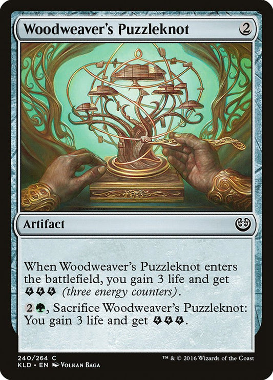 This Is An Image Of The Magic The Gathering Card Woodweaver's Puzzleknot From The Set Kaladesh - Designed By Artist Volkan Baǵa