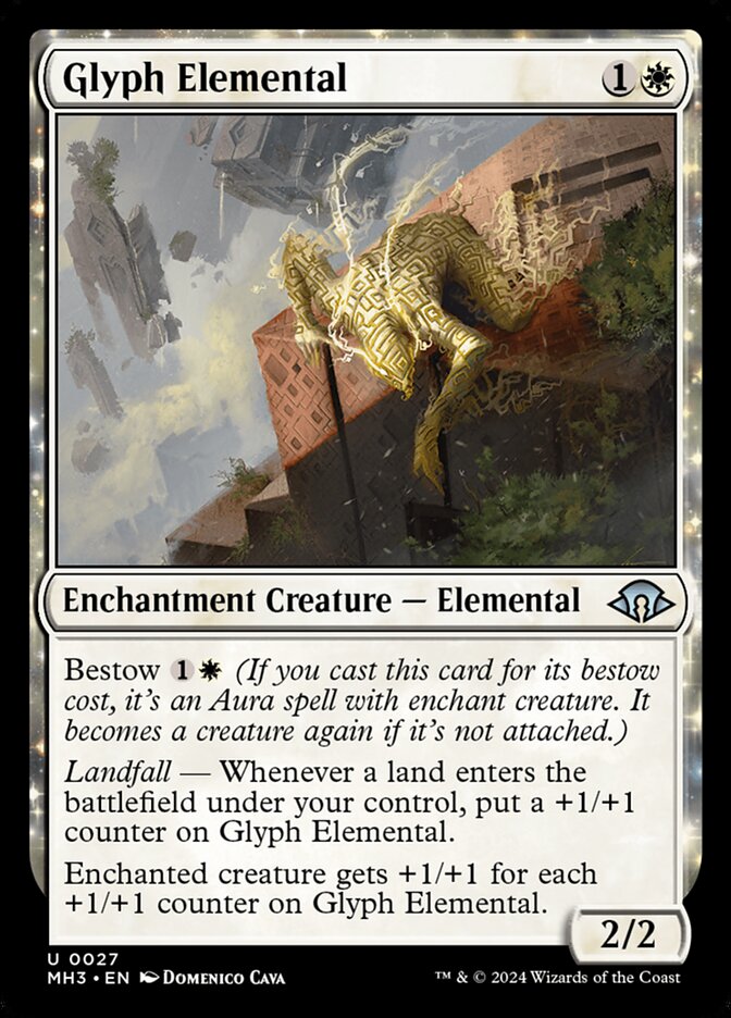 This Is An Image Of The Magic The Gathering Card Glyph Elemental From The Set Modern Horizons 3 - Designed By Artist Domenico Cava