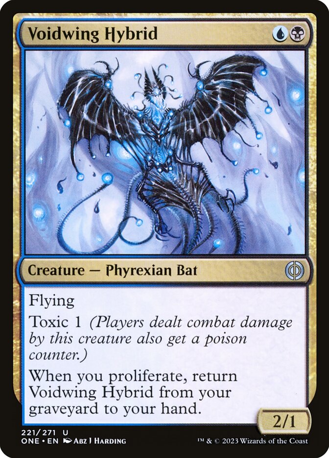 This Is An Image Of The Magic The Gathering Card Voidwing Hybrid From The Set Phyrexia: All Will Be One - Designed By Artist Abz J Harding