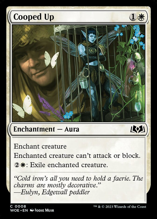 This Is An Image Of The Magic The Gathering Card Cooped Up From The Set Wilds of Eldraine - Designed By Artist Jodie Muir