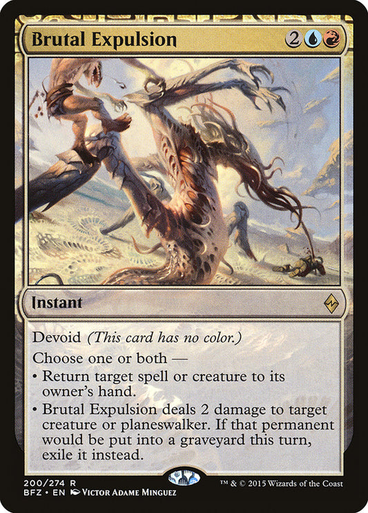 This Is An Image Of The Magic The Gathering Card Brutal Expulsion From The Set Battle for Zendikar - Designed By Artist Victor Adame Minguez