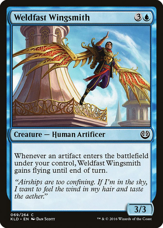 This Is An Image Of The Magic The Gathering Card Weldfast Wingsmith From The Set Kaladesh - Designed By Artist Dan Murayama Scott