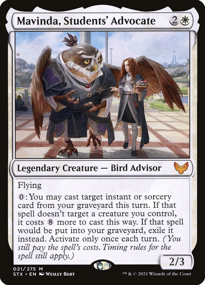 This Is An Image Of The Magic The Gathering Card Mavinda, Students' Advocate From The Set Strixhaven: School of Mages - Designed By Artist Wesley Burt