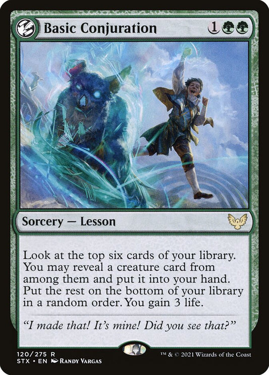 This Is An Image Of The Magic The Gathering Card Basic Conjuration From The Set Strixhaven: School of Mages - Designed By Artist Randy Vargas
