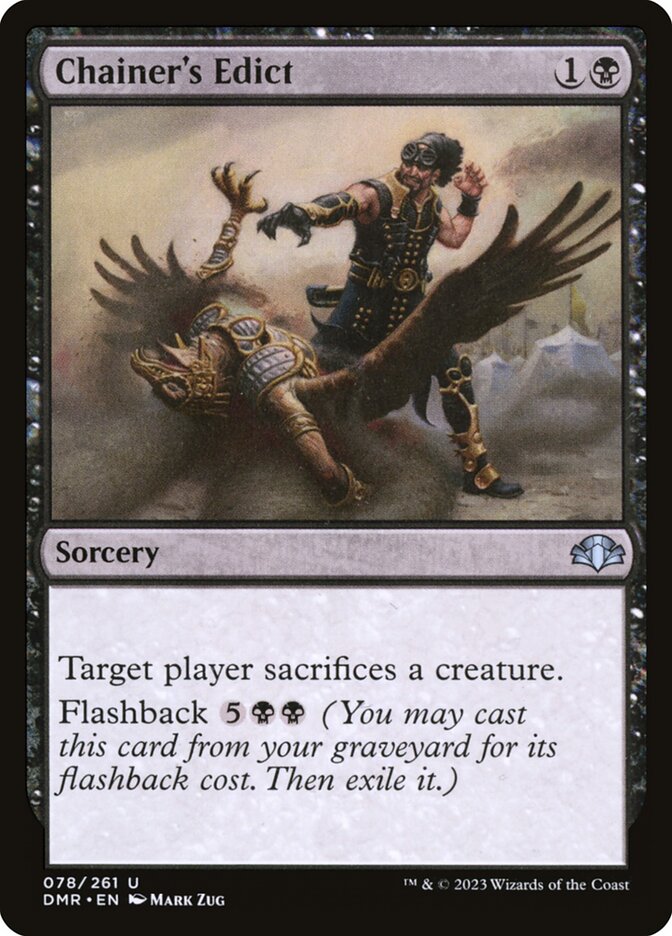 This Is An Image Of The Magic The Gathering Card Chainer's Edict From The Set Dominaria Remastered - Designed By Artist Mark Zug