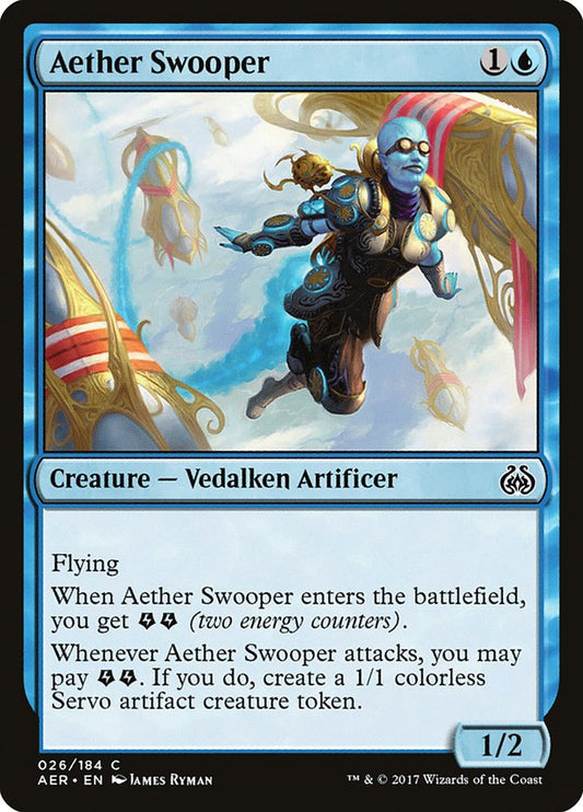 This Is An Image Of The Magic The Gathering Card Aether Swooper From The Set Aether Revolt - Designed By Artist James Ryman