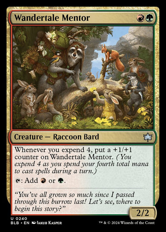This Is An Image Of The Magic The Gathering Card Wandertale Mentor From The Set Bloomburrow - Designed By Artist Jakub Kasper