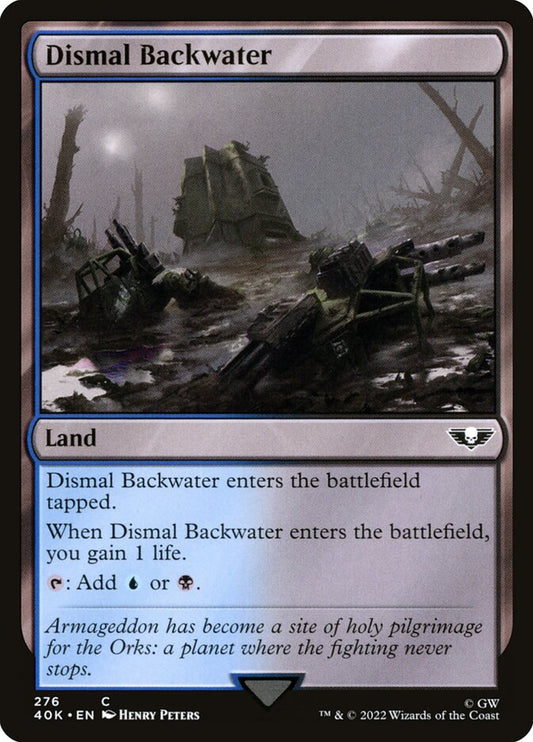 This Is An Image Of The Magic The Gathering Card Dismal Backwater From The Set Tarkir: Dragonstorm - Designed By Artist Alayna Danner