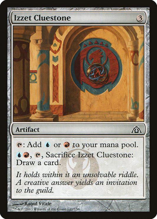 This Is An Image Of The Magic The Gathering Card Izzet Cluestone From The Set Dragon's Maze - Designed By Artist Raoul Vitale