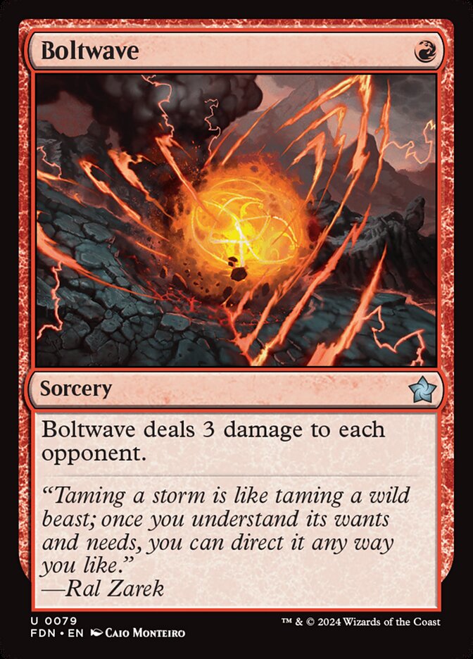 This Is An Image Of The Magic The Gathering Card Boltwave From The Set Foundations - Designed By Artist Caio Monteiro