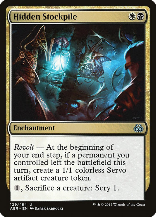This Is An Image Of The Magic The Gathering Card Hidden Stockpile From The Set Double Masters - Designed By Artist Darek Zabrocki
