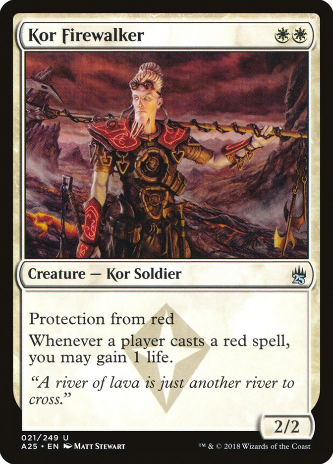 This Is An Image Of The Magic The Gathering Card Kor Firewalker From The Set Masters 25 - Designed By Artist Matt Stewart