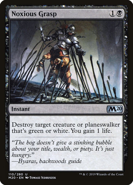This Is An Image Of The Magic The Gathering Card Noxious Grasp From The Set Core Set 2020 - Designed By Artist Tomasz Jedruszek