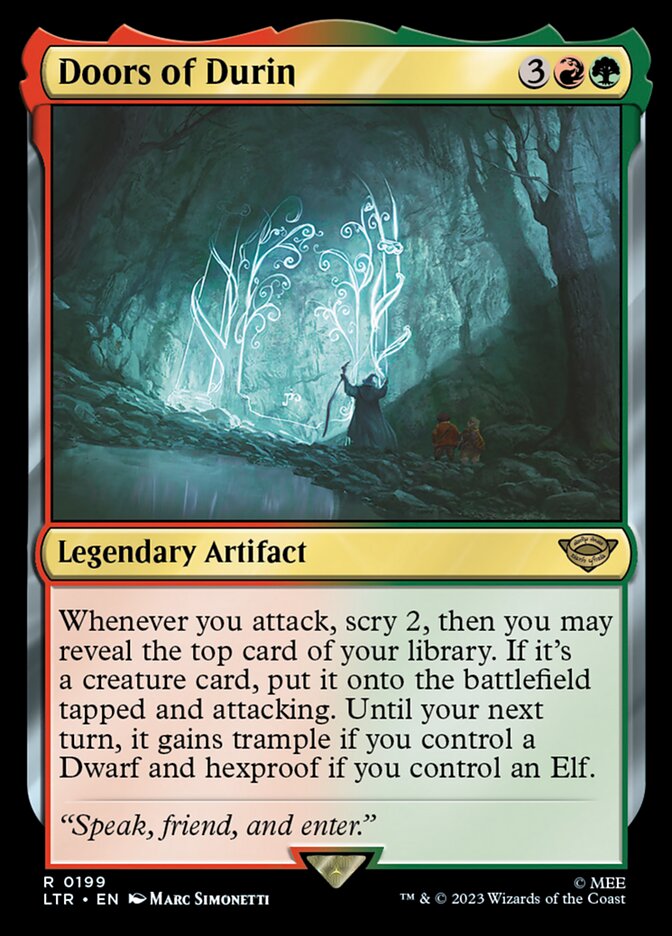This Is An Image Of The Magic The Gathering Card Doors of Durin From The Set The Lord of the Rings: Tales of Middle-earth - Designed By Artist Marc Simonetti