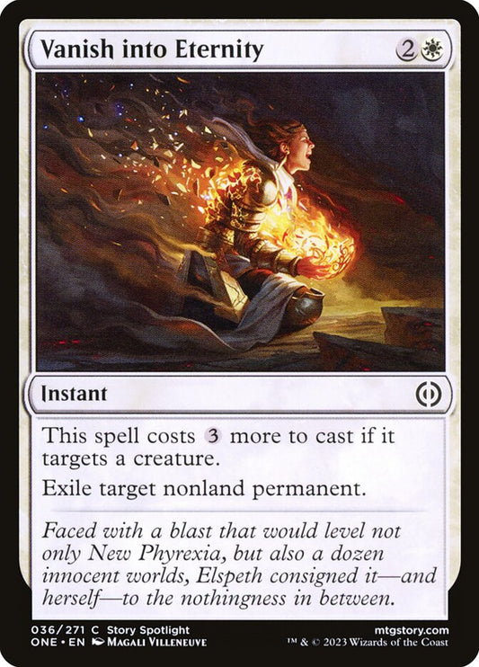 This Is An Image Of The Magic The Gathering Card Vanish into Eternity From The Set Phyrexia: All Will Be One - Designed By Artist Magali Villeneuve