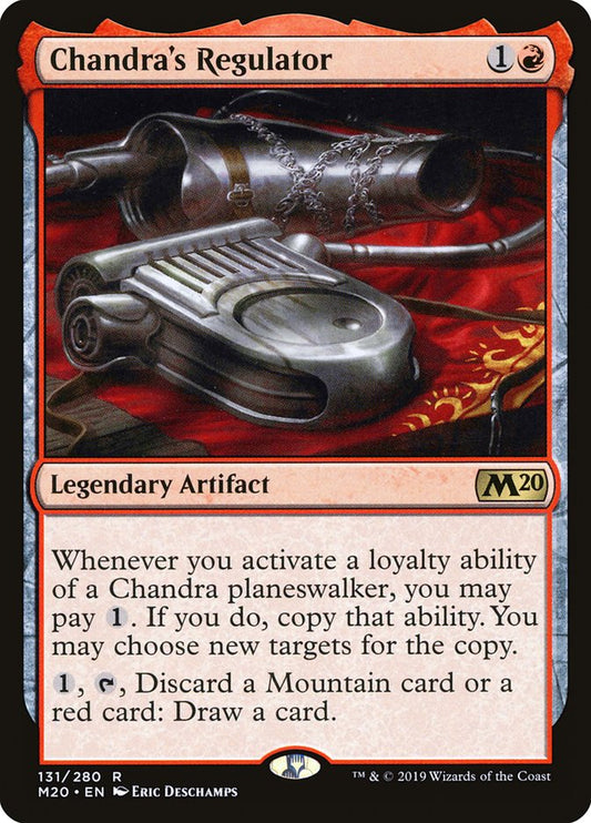This Is An Image Of The Magic The Gathering Card Chandra's Regulator From The Set Core Set 2020 - Designed By Artist Eric Deschamps