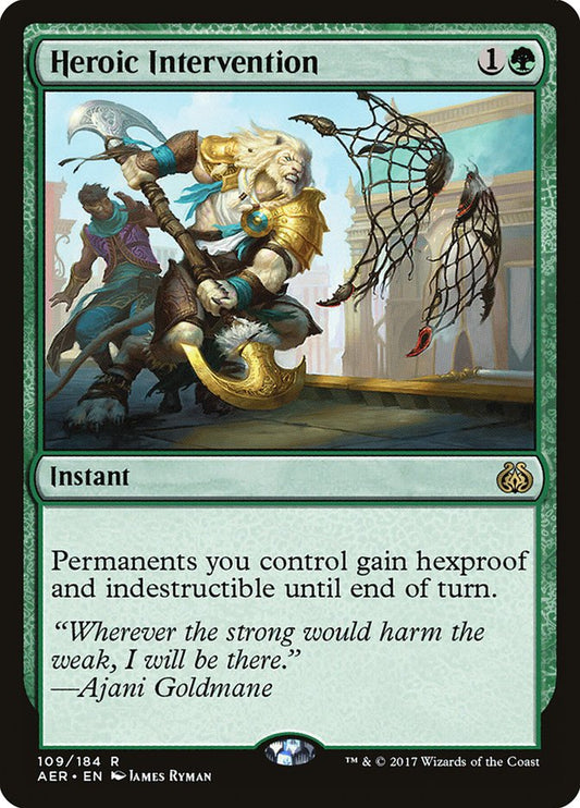This Is An Image Of The Magic The Gathering Card Heroic Intervention From The Set Commander Masters - Designed By Artist James Ryman