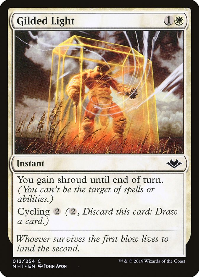 This Is An Image Of The Magic The Gathering Card Gilded Light From The Set Modern Horizons - Designed By Artist John Avon