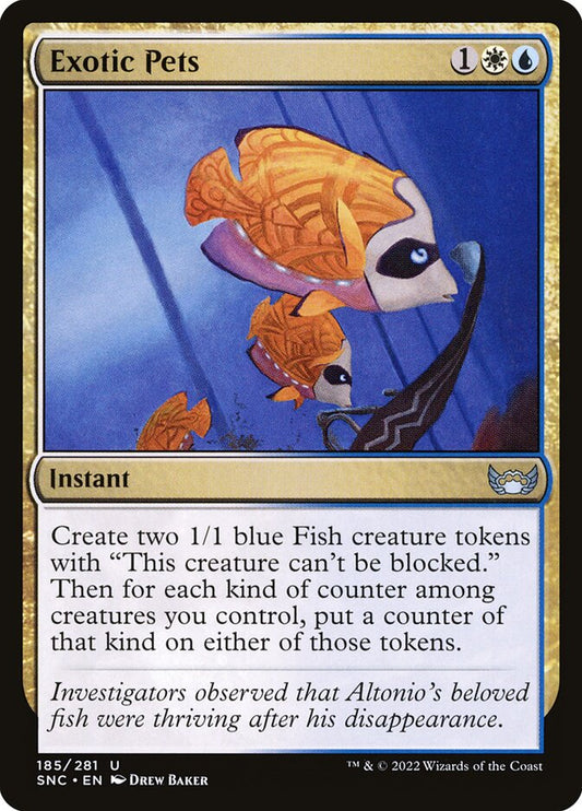This Is An Image Of The Magic The Gathering Card Exotic Pets From The Set Streets of New Capenna - Designed By Artist Drew Baker