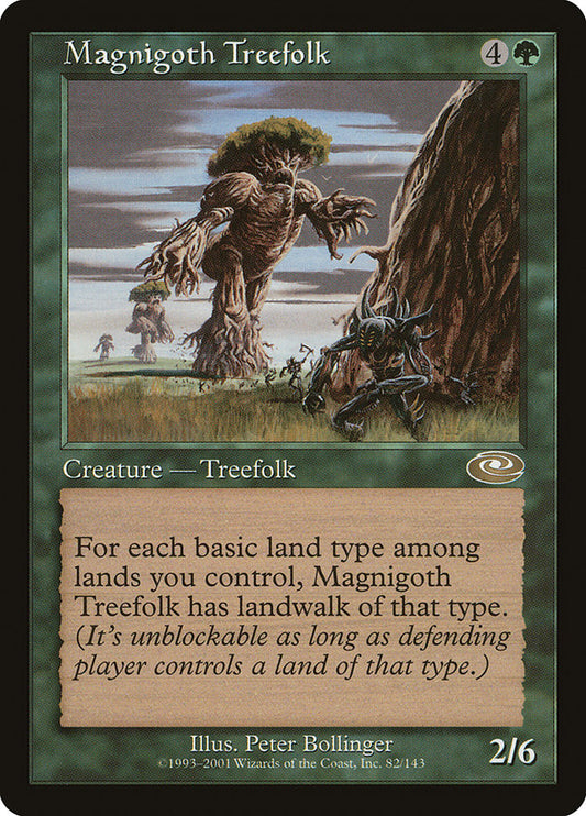 This Is An Image Of The Magic The Gathering Card Magnigoth Treefolk From The Set Planeshift - Designed By Artist Peter Bollinger