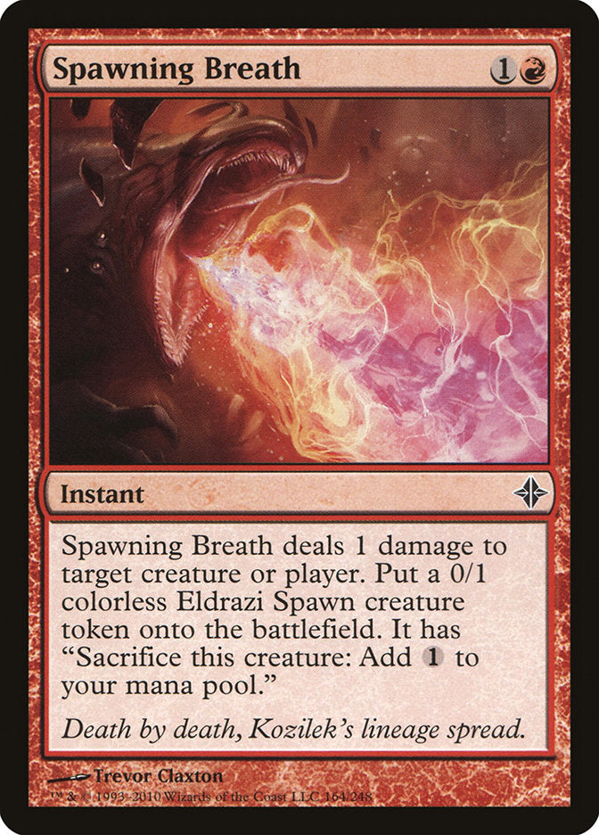 This Is An Image Of The Magic The Gathering Card Spawning Breath From The Set Rise of the Eldrazi - Designed By Artist Trevor Claxton