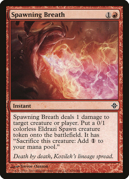 This Is An Image Of The Magic The Gathering Card Spawning Breath From The Set Rise of the Eldrazi - Designed By Artist Trevor Claxton