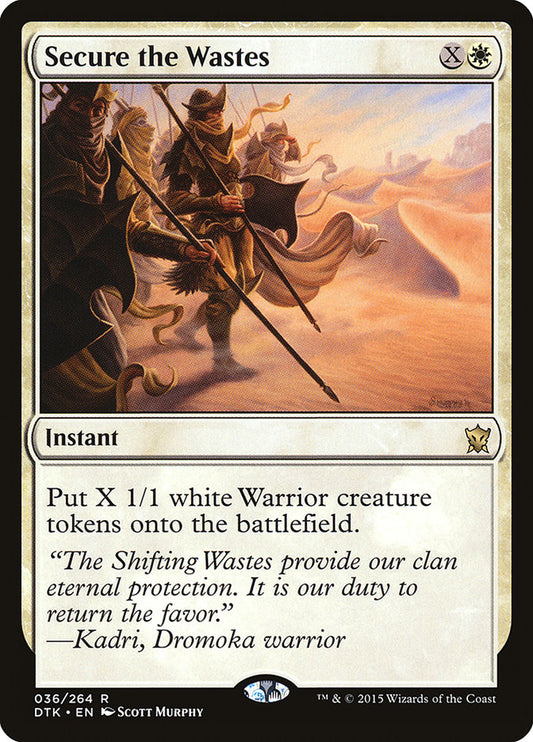 This Is An Image Of The Magic The Gathering Card Secure the Wastes From The Set March of the Machine Commander - Designed By Artist Scott Murphy