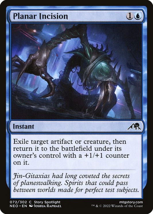 This Is An Image Of The Magic The Gathering Card Planar Incision From The Set Kamigawa: Neon Dynasty - Designed By Artist Joshua Raphael