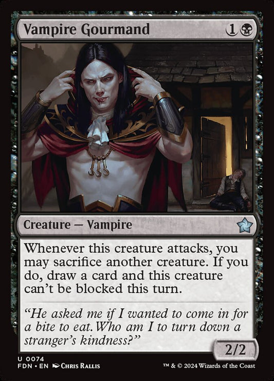 This Is An Image Of The Magic The Gathering Card Vampire Gourmand From The Set Foundations - Designed By Artist Chris Rallis