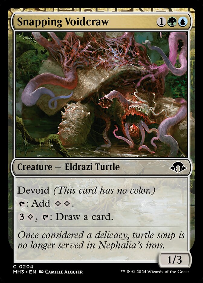This Is An Image Of The Magic The Gathering Card Snapping Voidcraw From The Set Modern Horizons 3 - Designed By Artist Camille Alquier