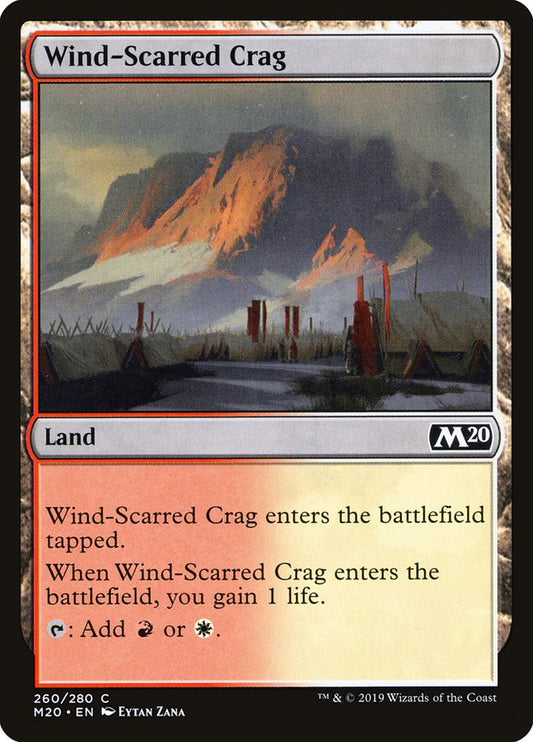 This Is An Image Of The Magic The Gathering Card Wind-Scarred Crag From The Set Aetherdrift - Designed By Artist Svetlin Velinov